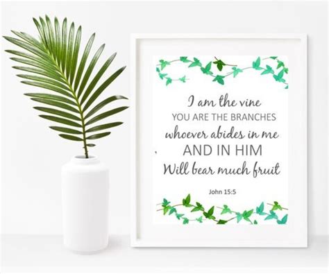 I Am The Vine Bible Verse Printable Wall Art Scripture Print | Etsy