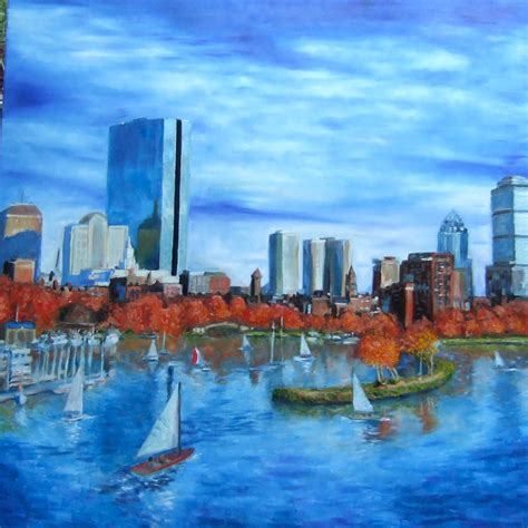 Rebecca's Musings and Artistic Wanderings: Boston Skyline Painting