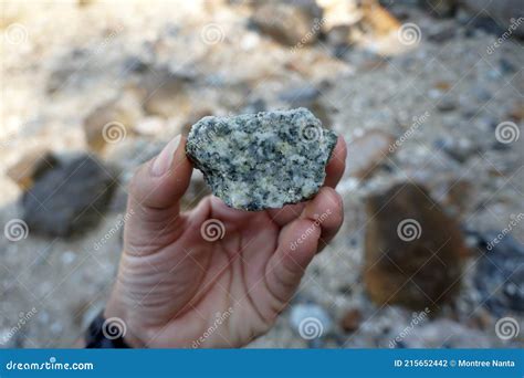 Hand Holding a Piece Raw Granite Pegmatite Rock. Stock Photo - Image of ...