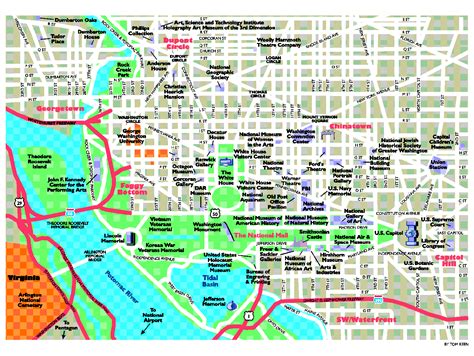 Washington dc attractions map free pdf tourist city tours map ...