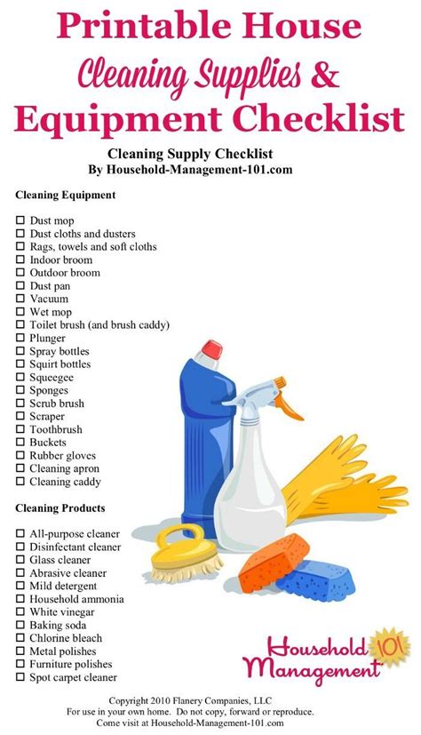 House Cleaning Supplies & Equipment Checklist: What You Need For Your ...