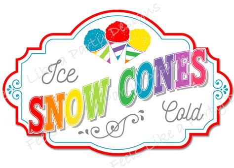 Snow Cone Sign DIY Instant Download Carnival Sign Snow - Etsy