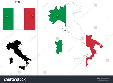 Italy Map Italian Flag Background Map Stock Vector (Royalty Free ...