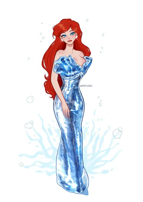 Ariel in a Halle Bailey dress by Melissa-Moon on DeviantArt