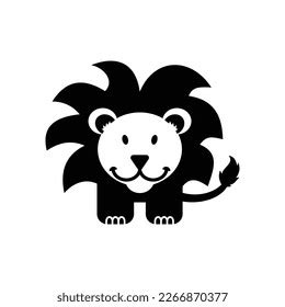 Cute Baby Lion Silhouette Logo Stock Vector (Royalty Free) 2266870377 ...