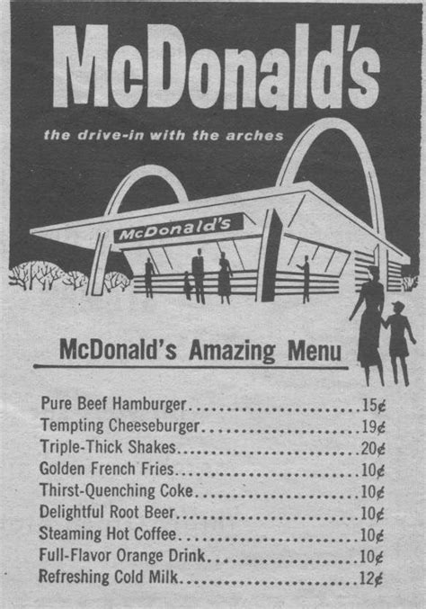 McDonald's first menu : r/pics