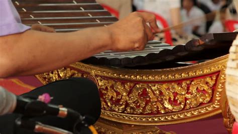 Traditional Wooden Thai Musical Instrument, Ranat-Ek, Stock Footage ...