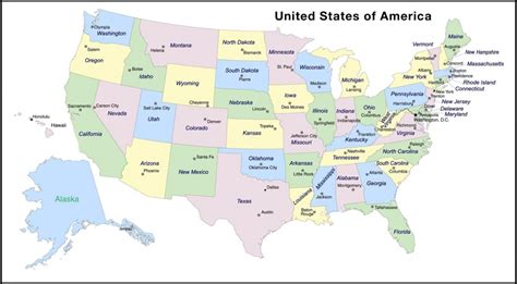 Free Printable United States Map With State Names And Capitals ...