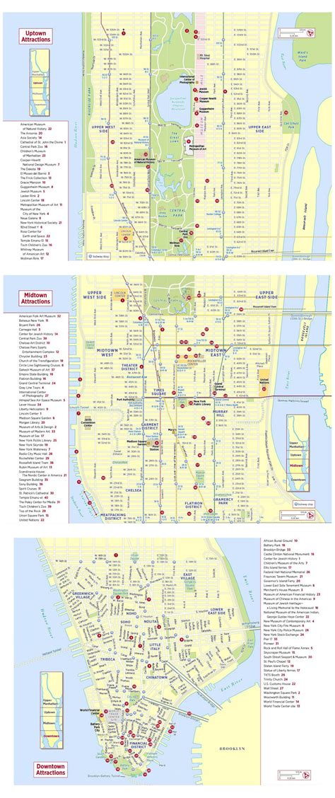 Large tourist attractions map of New York city. New York city (NY ...