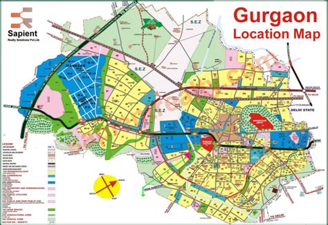 Gurgaon Maps | Gurgaon Sectors Map | Sapient Realty