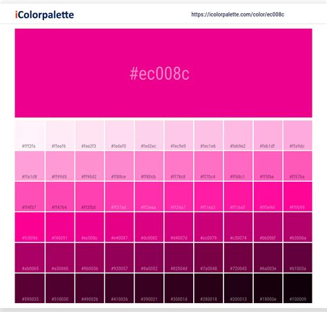 Pantone P Process Magenta C Color | Hex color Code #ec008c information ...