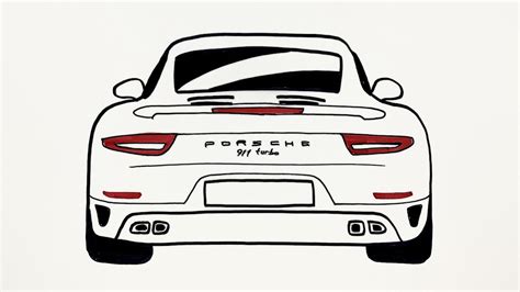 How To Draw a Porsche 911 Turbo - Porsche Car Drawing Easy - How to ...