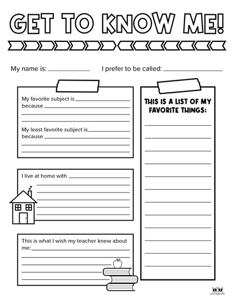 All About Me Printable Worksheets - 50 FREE Printables | Printabulls