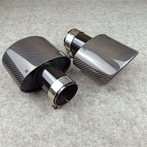 2020 Car Exhaust System Oval Exhaust Tips Glossy Black Stainless Steel ...