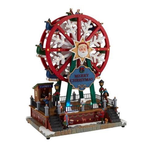 Carole Towne Christmas Village Ferris Wheel Lighted Musical Village ...