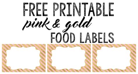 Pink and Gold Food Labels Free Printable - Paper Trail Design