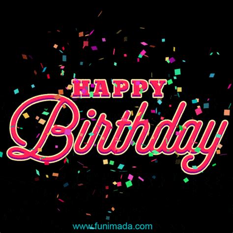 Beautiful colorful confetti happy birthday loop animation gif ...