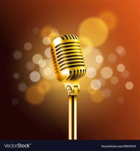 Shining microphone standup comedy show concept Vector Image