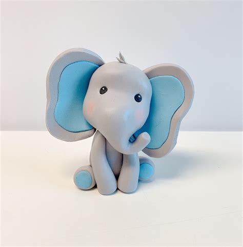 Elephant Cake Topper Cake Figurine Fondant Cake Topper | Etsy