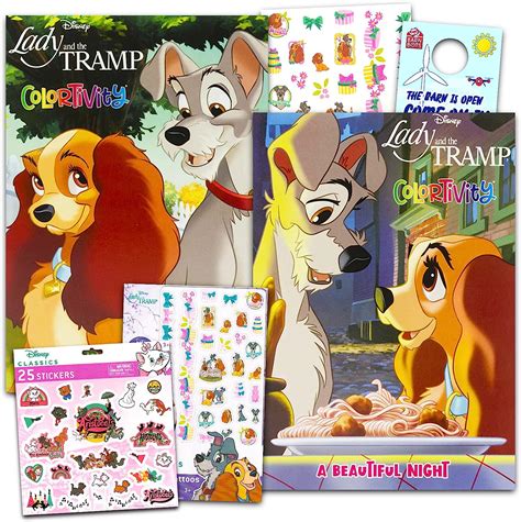 Amazon.com - Lady and The Tramp Coloring Book Set - 2 Jumbo Disney Lady ...