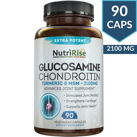 Glucosamine Chondroitin MSM Turmeric 2100mg - 3X Triple Strength Joint ...