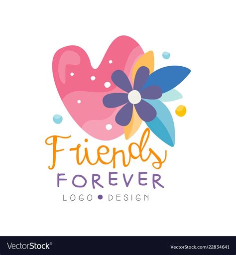 Friends forever logo design, Happy Friendship Day label for banner ...