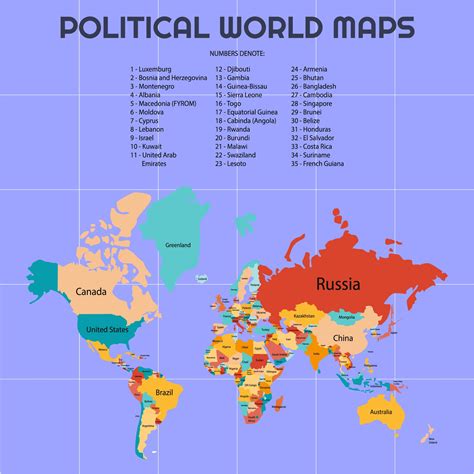 4 Best Images of Printable World Map Showing Countries - Kids World Map ...