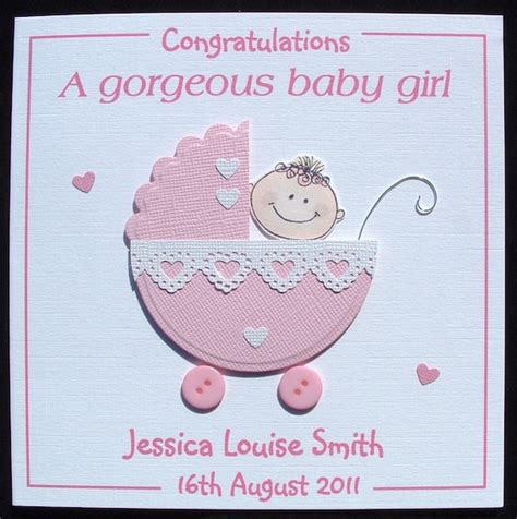 New Baby Card New Baby Girl Card Personalised Handmade New | Etsy