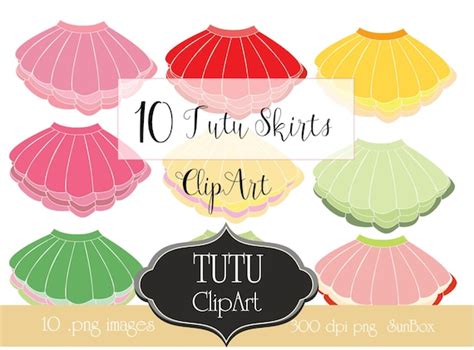 Tutu Clipart Set Tutu Clipart Pink Yellow Red Blue Skirt 10 - Etsy