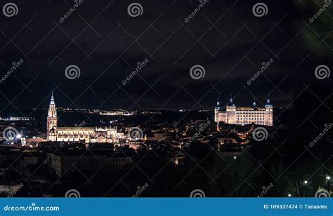 Night View in Toledo, Castilla La Mancha, Spain Stock Photo - Image of ...