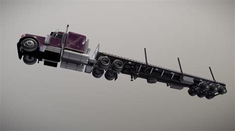 3D Peterbilt 379 flatbed trailer model - TurboSquid 2009077