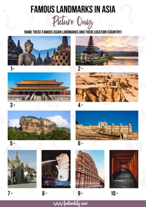 BEST Famous Landmarks Picture Quiz: 120 Questions and Answers ...