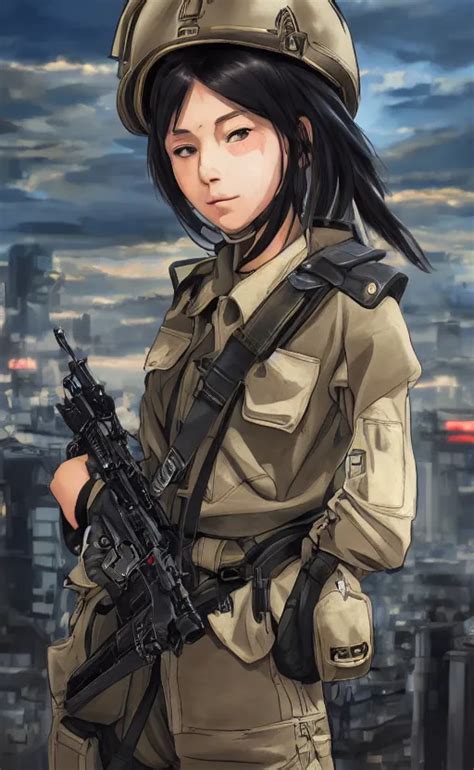 front portrait of mechanized soldier girl, anime | Stable Diffusion