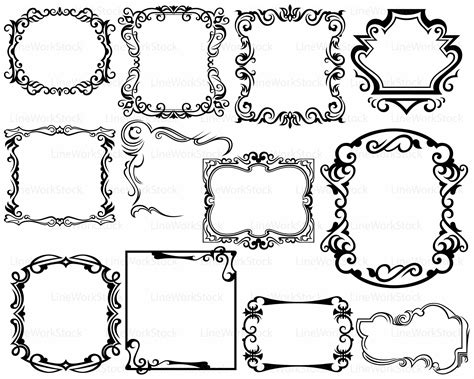 Frame Svg/scroll Clipart/frame Svg/swirl Silhouette/frame | Etsy