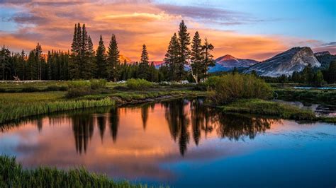 Fondos de pantalla : Árboles, paisaje, montañas, puesta de sol, lago ...