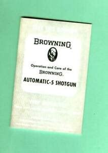 Browning Model A5 Automatic-5 Shotgun Owners Manual Reproduction | eBay