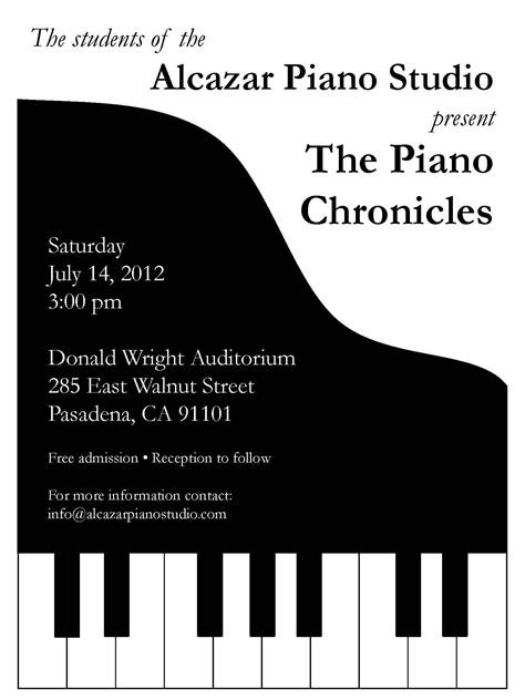 Piano Recital Invitation Template