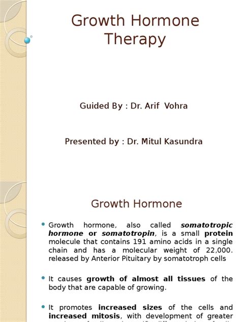 Growth Hormone Therapy: Guided By: Dr. Arif Vohra | PDF