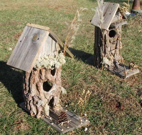 Bird houses made out of found hollowed out naturally logs. | Bird ...