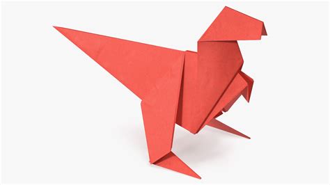 Origami Dinosaur Red 3D Model $19 - .3ds .blend .c4d .fbx .max .ma .lxo ...