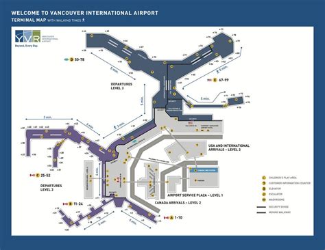 Yvr airport map - Vancouver canada airport map (British Columbia - Canada)