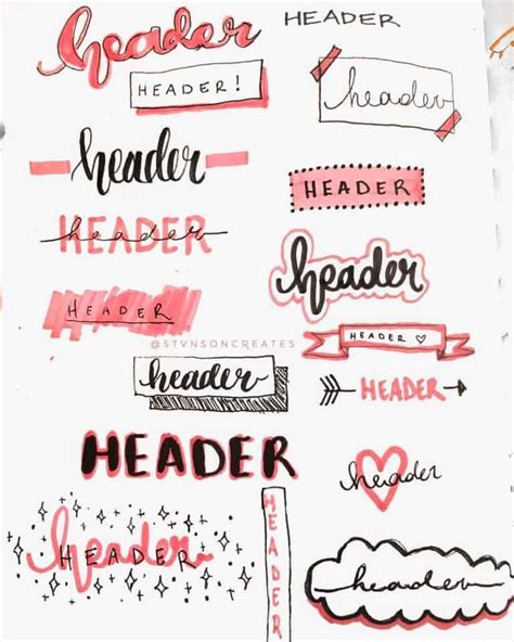 Creative Bullet Journal Header and Title Ideas