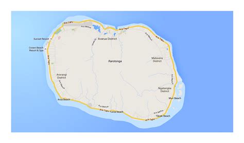 Large road map of Rarotonga, Cook Islands | Cook Islands | Oceania ...