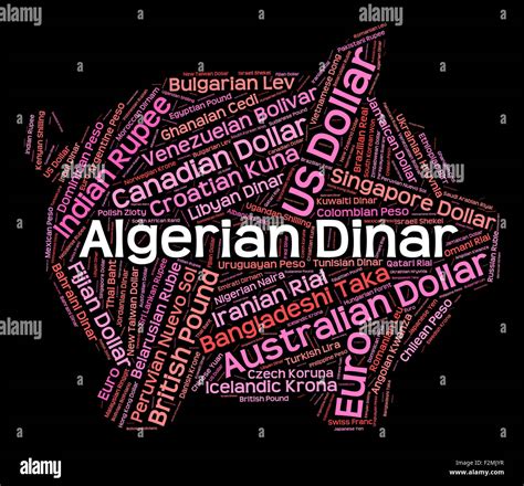 Algerian Dinar Showing Worldwide Trading And Banknotes Stock Photo - Alamy