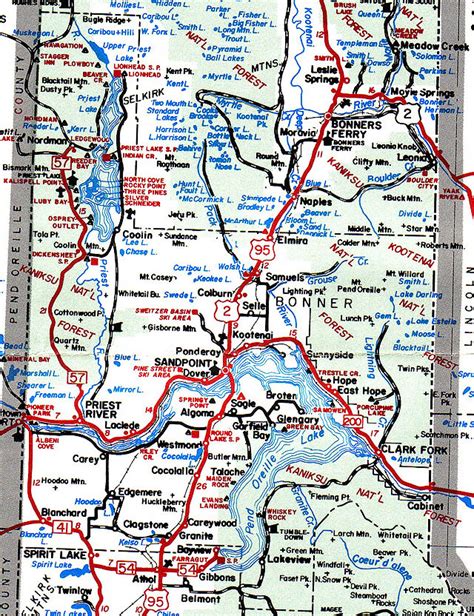 The States of Idaho : Map of Bonner County, Idaho