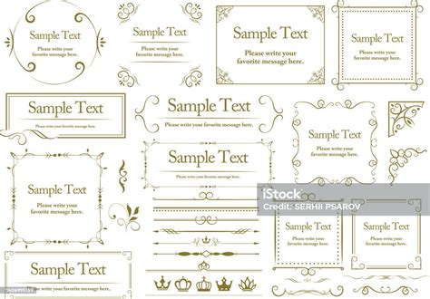 Decorative Vintage Frames Borders Ornate Vector Scroll Elements Stock ...