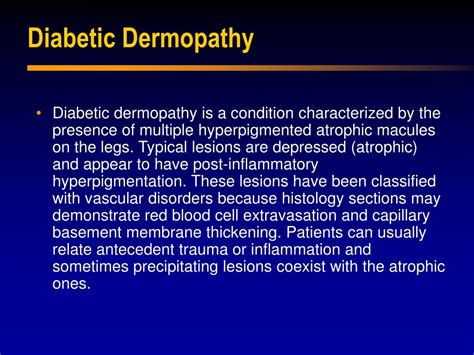 PPT - Diabetic Dermopathy PowerPoint Presentation - ID:460887