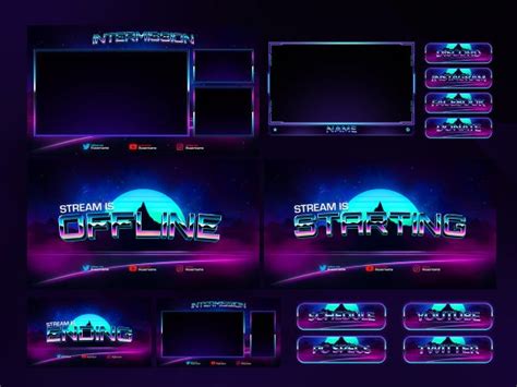 Retro Theme Twitch Stream Overlay Pack// Minimal Stream - Etsy Australia