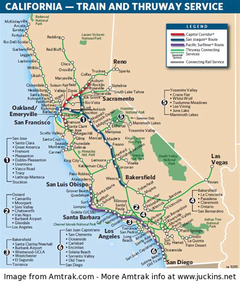 juckins.net - Amtrak Routes at a Glance