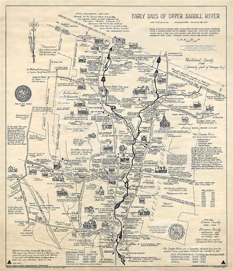 Hand-drawn historic map with homeowners — Upper Saddle River Historical ...